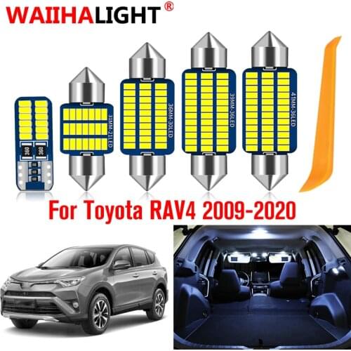1 Set Car Error Free Bulbs LED Interior Light Kit For Toyota RAV4 2009 2013 2014 2015 2016 2017 2018 2020 Map Dome License Lamp