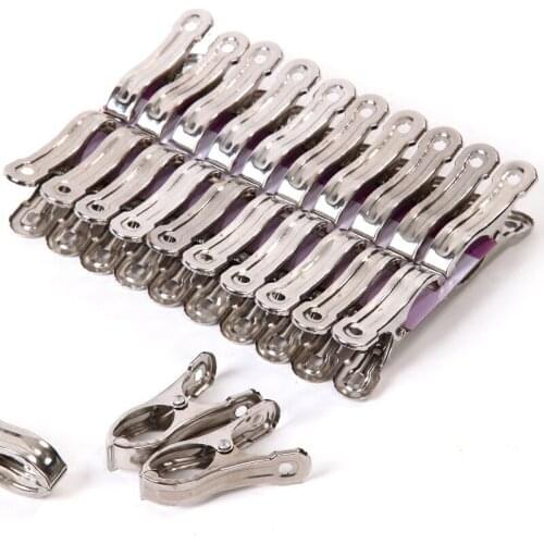 20pcs/lot Stainless Steel Hanger Rack Wind Clip Clothes ClipS Open Clamp Socks clip