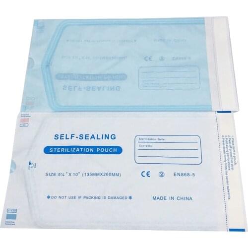 200pcs/Pack 135*260mm Dentista Self Sealing Sterilization Pouch Dentistry Medical Grade Paper+CPP/PET Film Odontologia Dental