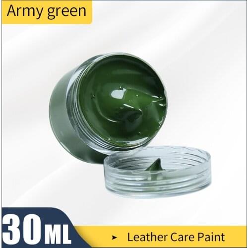 30ml army green Leather Paint for Painting Leather Bag,sofa, Shoes and Clothes Free Sponge and Glove