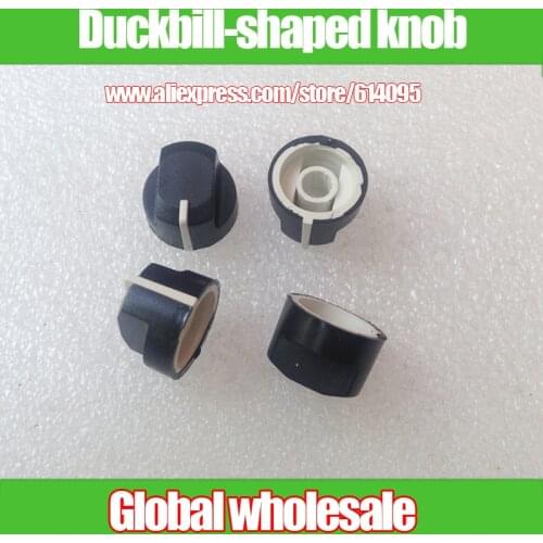 4pcs Black Duckbill-shaped knob19*14MM / Rotary Potentiometer Encoder Band Switch Audio knobs Cover / Knurled shaft hole 6mm