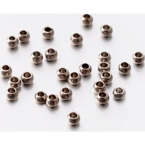 500pcs 2mm Rondelle 304 Stainless Steel Beads Spacer for Jewelry Making DIY Bracelet Necklace Hole: 0.5mm
