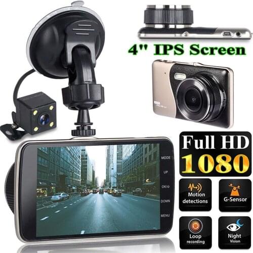 4 Inch Dual Lens Car DVR Camera 1080P Vehicle Video Recorder GPS Dashcam Dash Cam Car registrar Dash Cam Recorder G-Sensor