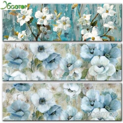 Large Watercolor Flowers blue diamond embroidery Abstract diy diamond painting 5D Full Drill Mosaic puzzle Wall Art YY2642