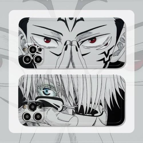 Agrotera TPU Case Cover Compatible with iPhone 7 8 Plus X XS XR 11 Pro Max SE 2020 12 Jujutsu Kaisen Itadori Yuji Gojo Satoru