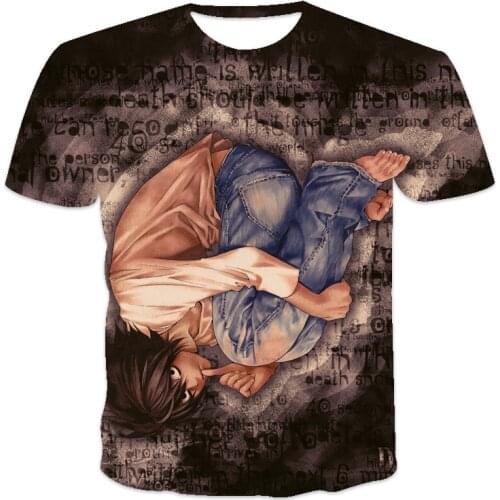 Summer new best-selling oversized loose mens T-shirt short-sleeved death note printed O-neck T-shirt