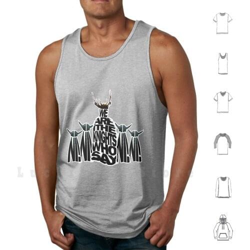 The Knights Who Say / Spell Ni tank tops vest 100% Cotton Monty Python Holy Grail Knight Ni Cleese Comedy Shrubbery Herring