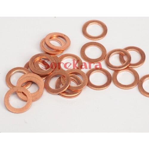 100pcs Inner Diameter 8/10/12/13/14mm Copper Flat Gasket Sealing Ring Washer Spacer For Boat