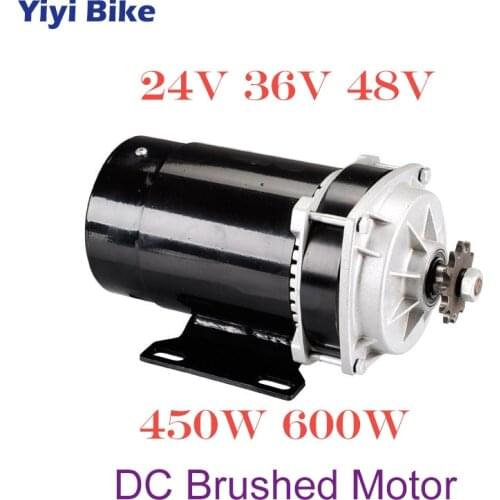 Wholesale Electric Bicycle Engine 24V 36V 48V 450W 600W DC Brushed Hub Motor For Electric Scooter Motorcycle Tricycle Conversion
