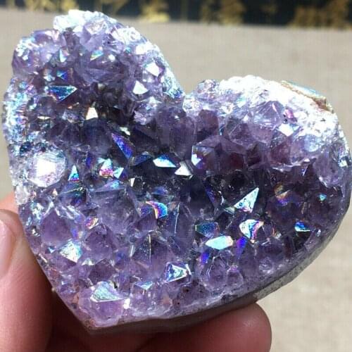 Natuurlijke Titanium Rainbow Quartz Electroplated Crystal Cluster Center Healing
