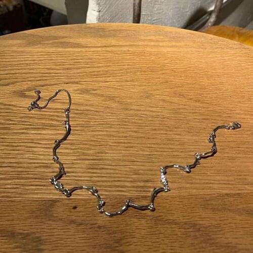 Neo-Gothic The Geometric Irregular Pendant Necklace Female Clavicle Ins Tide Design Feeling Accessories Adjustable Neck Chain