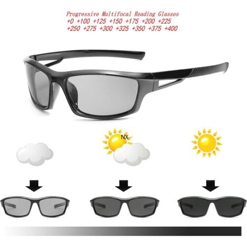 2021 New Bifocal Progressive Multifocal Reading Glasses Mens Adjustable Vision Bifocal Sun Photochromic Outdoor Sunglasses NX
