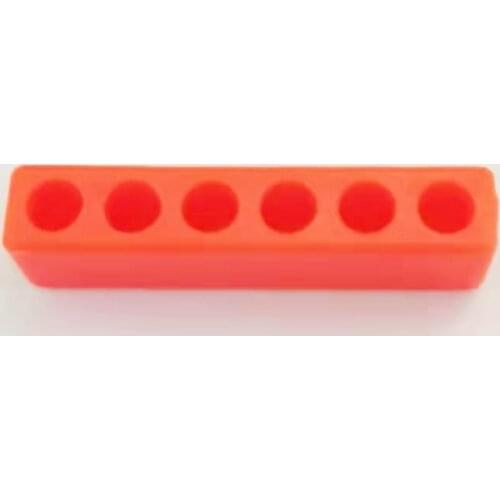 New 4mm 6 Holes Hex Shank Screwdriver Bit Holder Orange Plastic Screwdriver Head Bits Storage Drill Bit Stand Storage, 50Pcs/lot