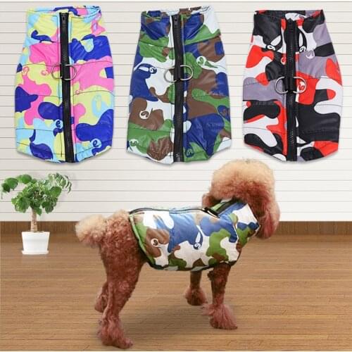 Pet Clothes for Large Dog Jacket Windproof Dog Coat Jacket Winter Pet Clothing Puppy Outfit Vest Chihuahua Camouflage Costume 30