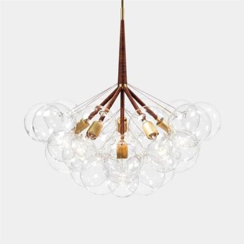 Post-modern Clear Glass Bubble Ball Pendant Light for Dining Room Bedroom Living Room Bar Deco Lighting 80-265V 1525
