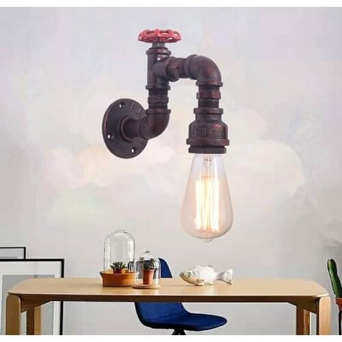1Pcs Industrial Water Pipe Wall Light Retro Loft Bar Cafe Ceiling Wall Lamp Lighting Home Bedroom Restaurant Decor