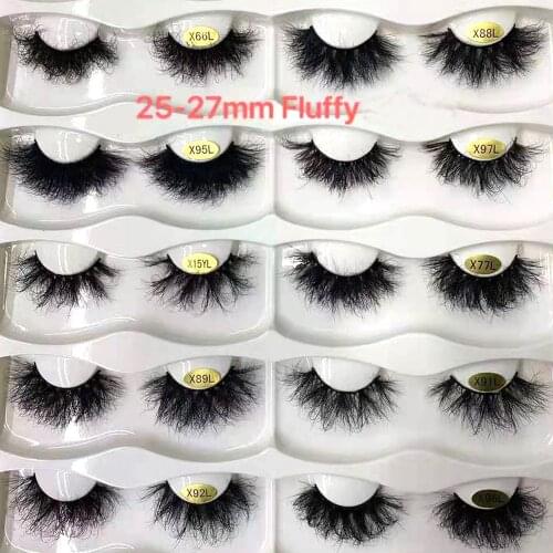 1 Pair Mink Eyelashes 25mm 27mm Lashes Fluffy 3d Mink Lashes Makeup Dramatic Long Natural Eyelashes Eyelash Extension Maquillaje