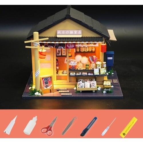 Handmade Diy Assembled Model Japanese-style House Toy Micro-landscape Doll House Sand Table Toy Crafts Decoration Christmas Gift