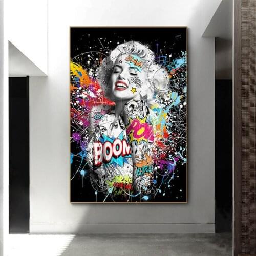 Street Graffiti Art Sexy Beautiful Woman Pop Art Prints and Posters Sexy Portrait Canvas Painting Wall Picture Home Decor