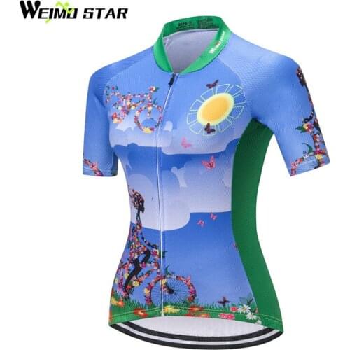 Weimostar 2021 Team Racing Cycling Jersey Women Short Sleeve Bicycle Cycling Clothing Ropa Ciclismo Breathable MTB Bike Jersey
