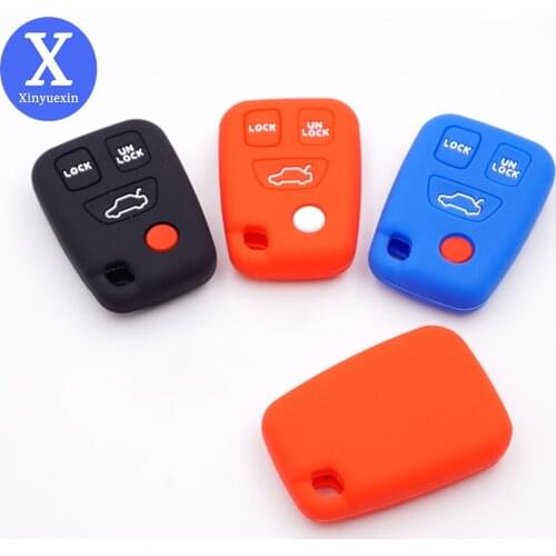 Xinyuexin Replacement Car Key Shell Case for Volvo S40 S60 S70 S80 S90 V40 V70 98-05 4 Buttons Key Casing Blank Cover Protector