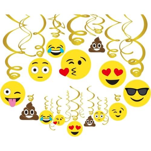 XL009 Funny Expression Hanging Swirls Baby Shower PVC Sprils Party Dcoration Kids Happy Birthday Party Favors