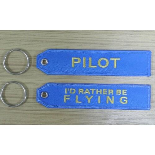 I'd Rather Be Flying Custom Embroidery Keychains for Keys