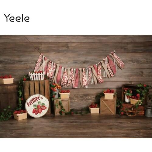 Yeele Baby Shower Birthday Backdrop Photocall Strawberry Wood Party Decor Background Photographic Photography For Photo Studio