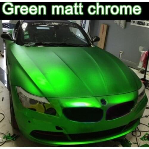 Green Matt Satin Chrome Vinyl Wrap Film Sticker Decal Bubble Free Car Wrapping Film
