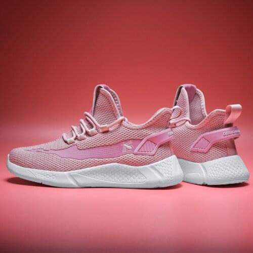 2020 New Mesh Women Sneakers Breathable Flat Shoes Women Lightweight Sports Shoes Non-slip Running Footwear Casual Solid Shoes