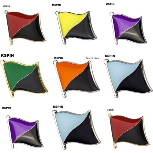 Customer black and red logo flag badge pin lapel pin Brooch Icons 1PC XY0044