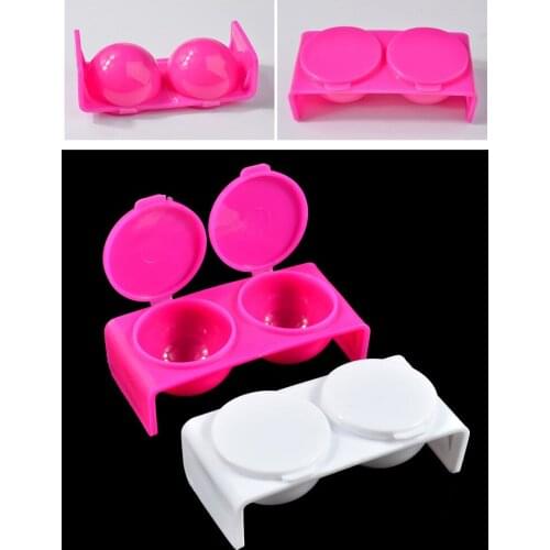 1Pc Two-Cup Seal Nail Art Beauty Salons Tools Accessories Plastic Clean Dual Cup Engraved Crystal Crystal Glass