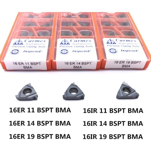 10PCS 16ER 16IR 11 14 19 BSPT BMA tungsten carbide blade CNC machining turning tool