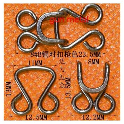 100pcs #8 23.5mm Brass Material Real Botones Scrapbooking High-grade Metal Hooks Button Accessories Fur Coat Collar Hook Buckle