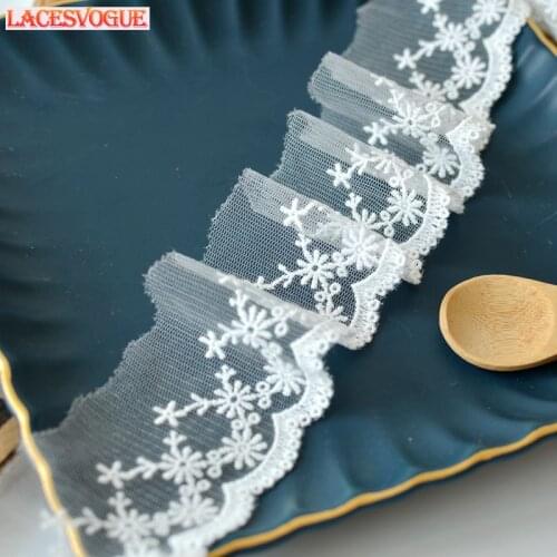 19yards 5.5cm Mesh cotton embroidery Lace Trim Handmade DIY Garment needlework sewing accessories fabric Clothing Decoration 391