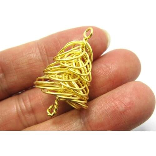 Brass pendant connector 31x18mm Brass wire convolve earrings charm findings -2pcs R851