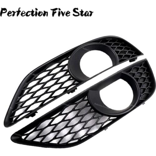 4L0807675C 4L0807676C For Audi Q7 S-Line 2010 2012 2014 2015 Pair Front Left Right Bumper Fog Light Lamp Grille Bezel Trim Cover