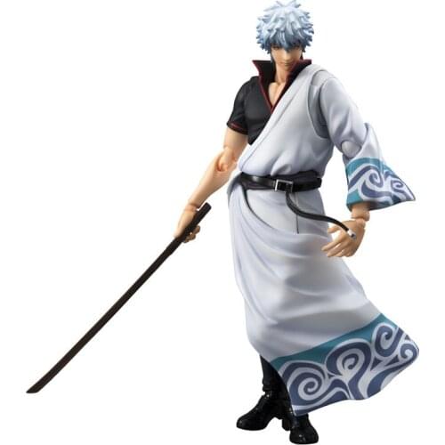 Anime MegaHouse Variable Action Heroes GINTAMA Silver Soul Sakata Gintoki PVC Action Figure Collectible Model Toys Doll 18cm