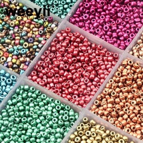 Approx.1000pcs 2MM Matellic Seed Beads Czech Glass Beads DIY Earring Bracelet Necklace Beads For Jewelry Making Accessories