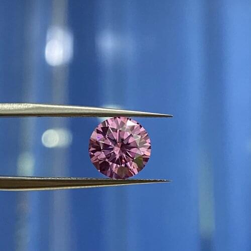 Synthetic Round Brilliant Cut 7.5mm 1.5 Carats Pink Moissanite Diamond VVS1 Clarity Color Stone Loose