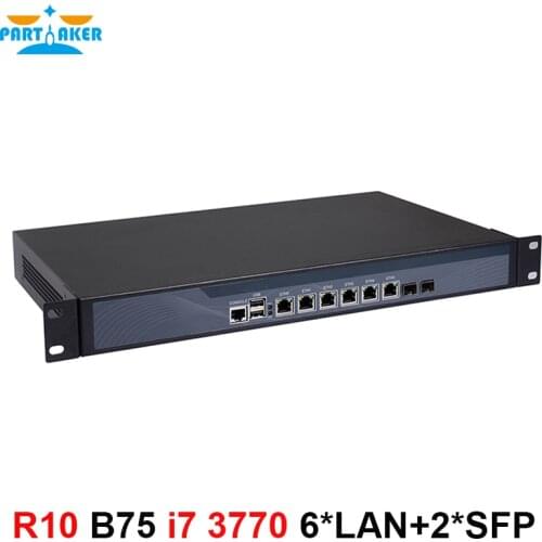 Intel B75 Quad Core i7 3770 3.4G Network 1U Firewall with 8 Ports 6*1000M 82574L Gigabit Nics 2* intel i350 SFP 8G RAM 128G SSD