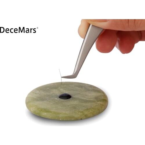DeceMars Green Round Stone Eyelash Extension Glue Adhesive Pallet Stand Holder 1 PC Makeup Tool