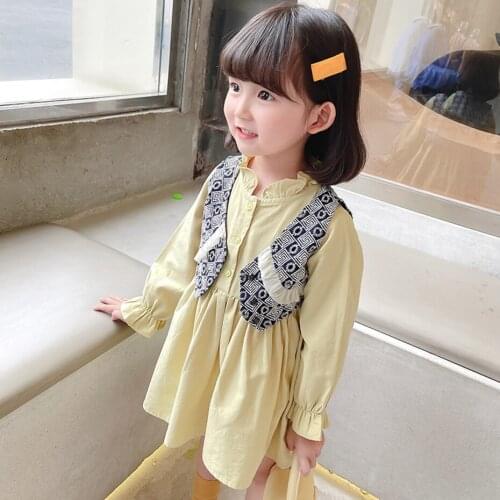 Kids Clothes Lace Vest + Dress Costume For Girls Toddler Kids Clothes Girls Spring Autumn Kids Clothing