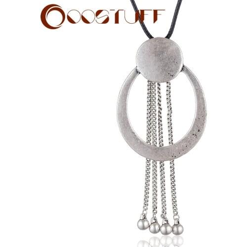 Silver Color Pendant Long Necklace for Women Jewelry Vintage Choker Rope Chain Choker Suspension Jewellery necklace&pendant 2021
