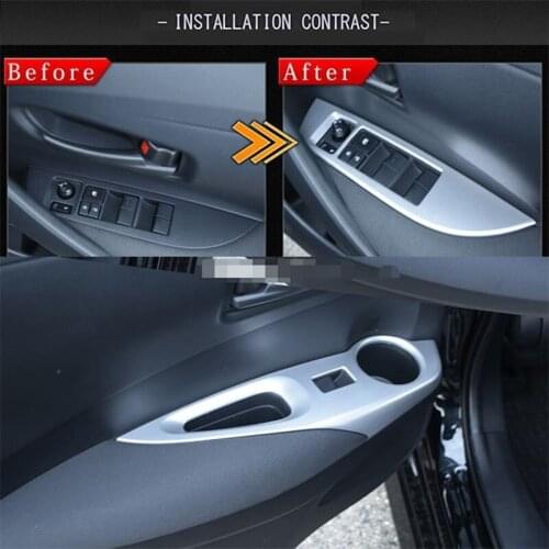 For Toyota Corolla RHD 2018 2019 Hatchback Window Lift Switch Buttons Trim Armrest Frame Covers Interior Car-Styling Accessories