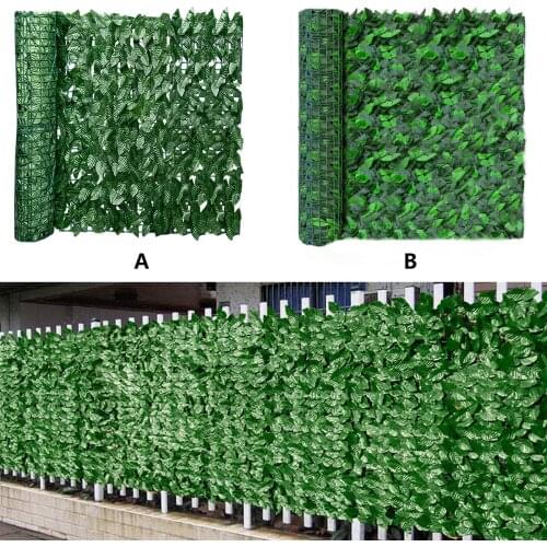 Privacy Fence Screen, Artificial Scindapsus Leaf Hedges Fence Wall Panel Screen for Garden Backyard Home Decor 20x118in