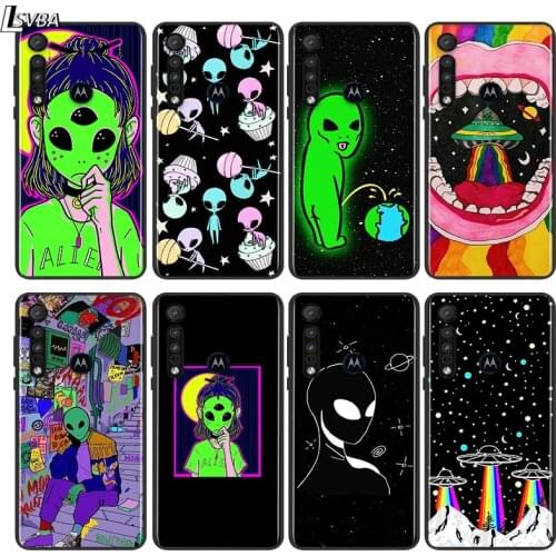 Aesthetics Cartoon alien space For Motorola E6 E7 G8 G9 G Edge Stylus Power Play Lite One Hyper Marco Plus Soft Phone Case
