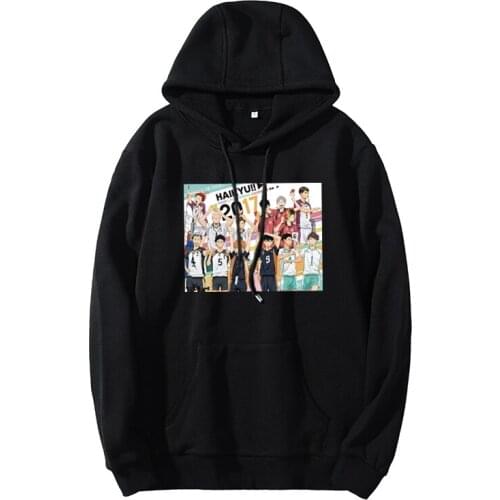 Cartoon Haikyuu Print Unisex Hoodies Volleyball Printed Men Hoodie Winter Harajuku Streetwear Casual Sweatshirts Women Hoodies