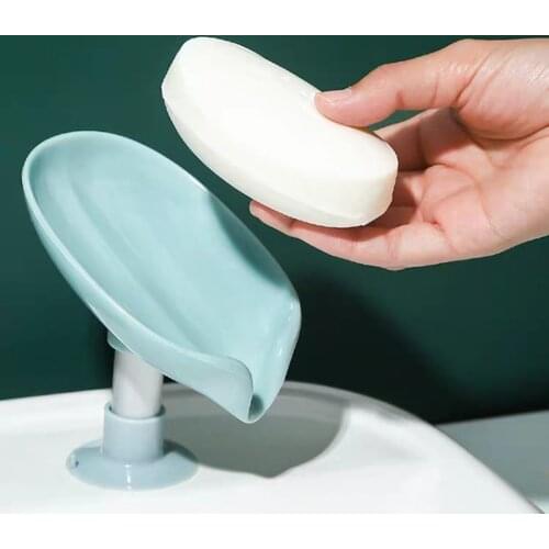 Innovative Soap Holder Suction Cup Type Soap Dish Lotus Leaf Soap Box Portable Soap Container Kitchen/Bathroom Organizer