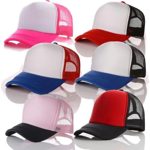 2021 Blank Mesh Tennis Caps Color block Baseball Caps Black Hip Hop Hats Mens Women Boy Gorras Snapback Solid Hat Color block
